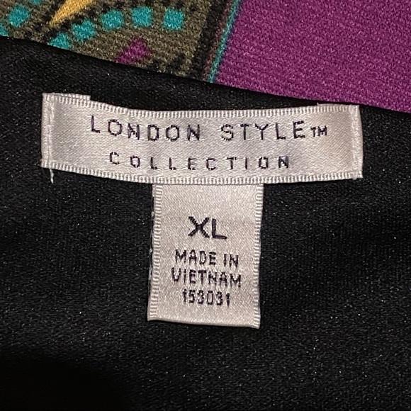 London Style Collection Mixed Print Sheath Dress Purple Career Women's XL - Picture 2 of 8